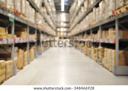 Defocused of Interior Of Warehouse