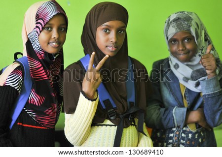 Kuala Lumpur-Malaysia - September 2: Portrait Of An Unidentified Somalia Refugee Kids At School Funded By Unhcr On September 2, 2010, Kuala Lumpur, Malaysi