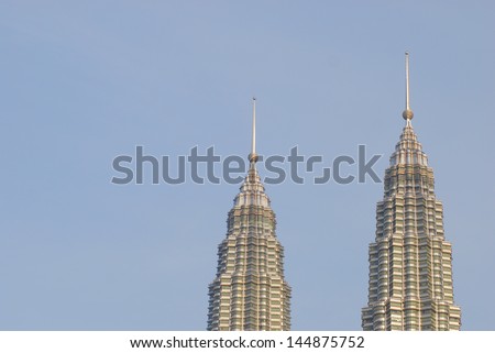 KUALA LUMPUR - FEBRUARY 15: General view of Petronas Twin Towers on Feb 15, 2010 in Kuala Lumpur, Malaysia. The towers are the world's tallest twin towers with the height of 451.9m.