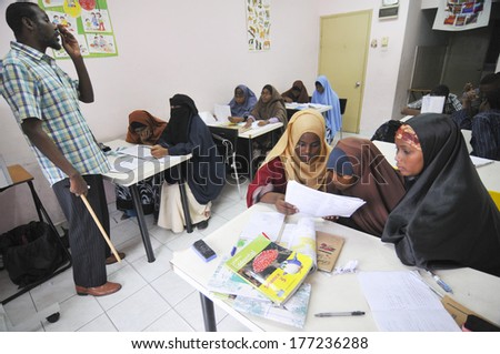 KUALA LUMPUR, MALAYSIA - SEPT 2: Unidentified Somalian school children in class at Somalia refugee kid at school funded by UNHCR on September 2, 2010, Kuala Lumpur, Malaysia