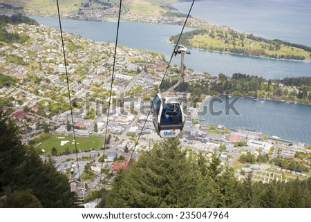 QUEENSTOWN, NZ - NOV 18 :Skyline Gondola on Nov 18 2014.It\'s the steepest cable car lift in the Southern Hemisphere, and one of the must-do activities in Queenstown, NZ.
