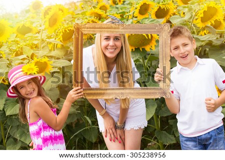 Happy family in a frame