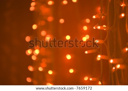 Golden glow lights decoration red background