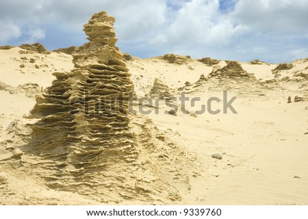 Wind blown sand structure in Giant Dune New Zealand