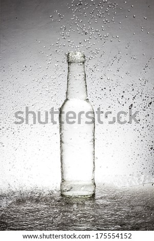 Water in Bottle with water splash