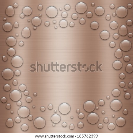 Water drops on metal.Stainless steel background,illustrator