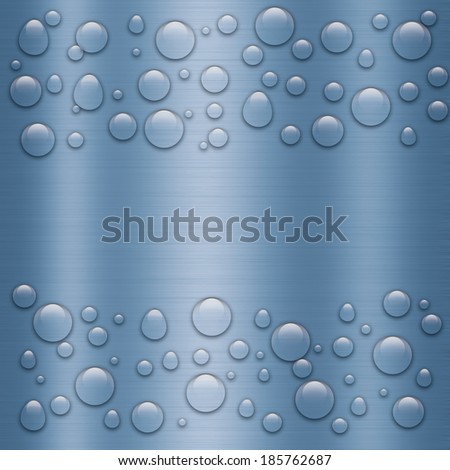 Water drop on blue stainless steel,illustrator