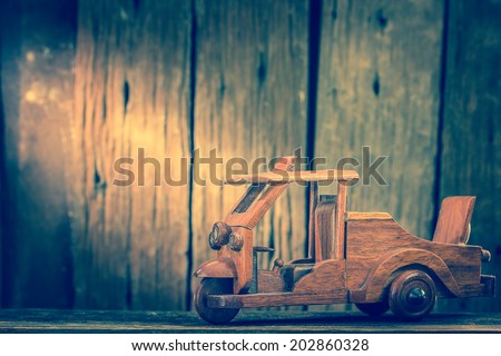 Small wooden toy car