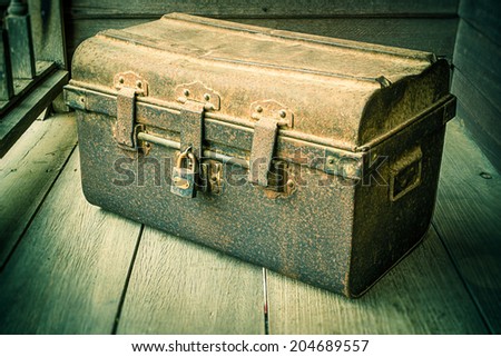 Ancient iron chest,box rusty