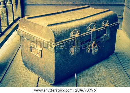 Ancient iron chest,box rusty
