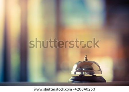 Restaurant service bell vintage with bokeh