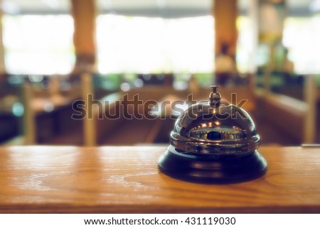 Restaurant vintage bell service, photo vintage filter