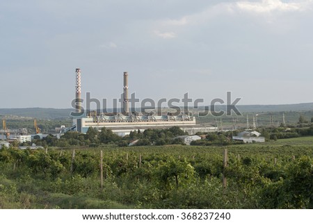 Ezerovo, Bulgaria - September 06, 2015: thermo electric power plant in Ezerovo, Bulgaria. It is temporary shut down, because did not comply by European Union ecological requirements.