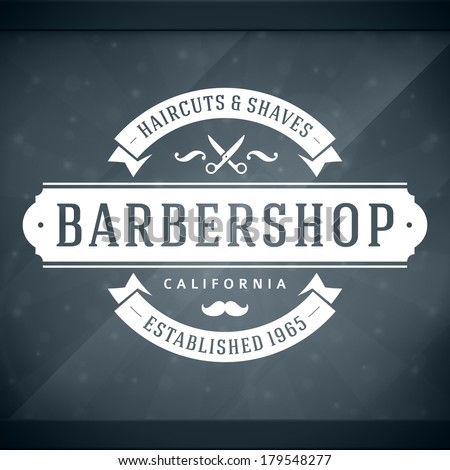 Barber shop vintage retro vector window advertising typographic design template Barber shop vintage retro vector window advertising typographic design template