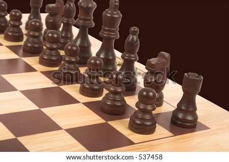 chess set in a perspective view