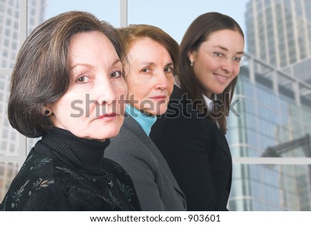 Business female management team in a corporate environment