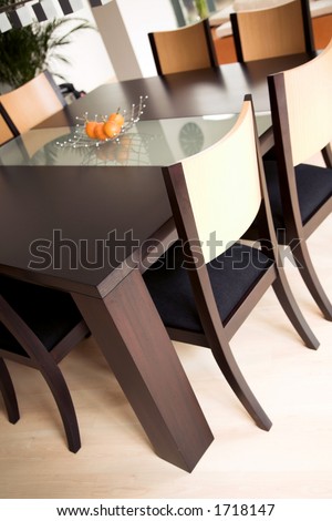 Modern Dining Table In An Stylish House Stock Photo 1718147 : Shutterstock