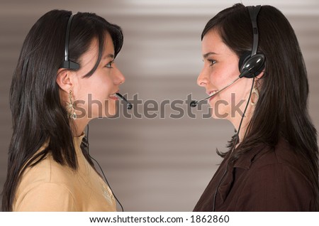 customer support face to face over brown