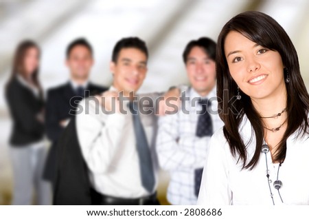 business team lead by a young business woman