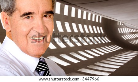 Business man portrait inside an office building