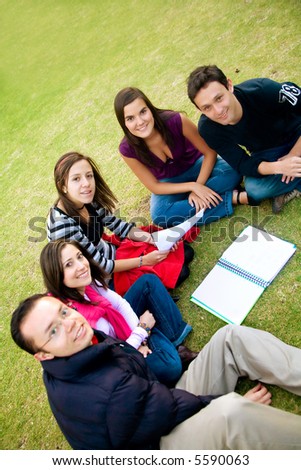 college students studying. group of students studying