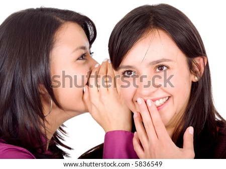girl telling a secret to