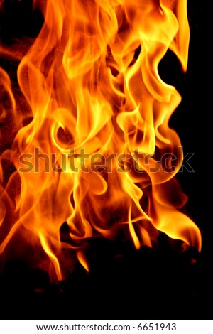 abstract fire on black background in orange and yellow colors