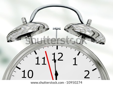 alarm clock illustration close up made in 3d