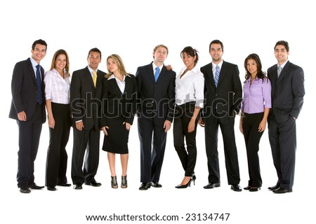 stock photo : Large business team isolated over a white background