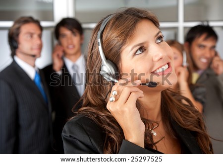 Customer services representative team in an office