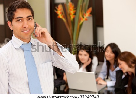 Business man on the phone in an office
