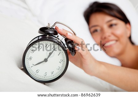 Time to wake up for a beautiful woman sleeping