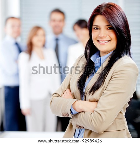 Successful business woman leading a corporate team