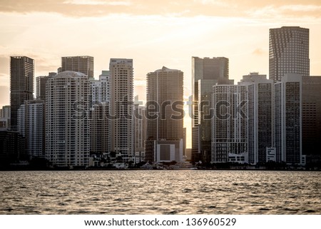 Air shot of buildings in the Miami coast