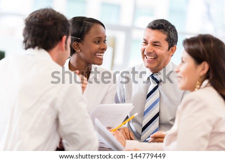 Group of business people in a meeting at the office