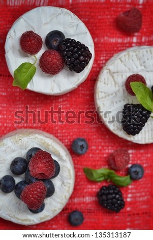 Camembert cheese with  wild berries