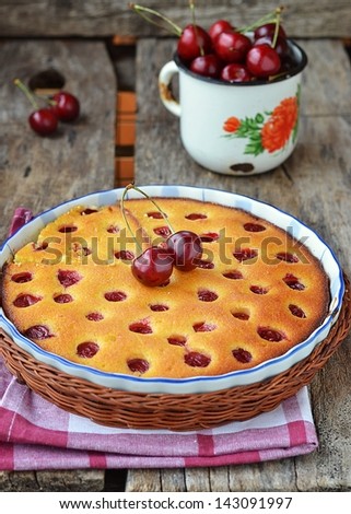 homemade cherry pie with  sweet cherry berries