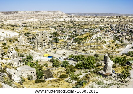 The town of Goreme-Cappadocia, the tourism capital of Turkey