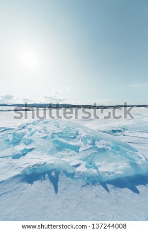 pieces of ice, Lake Baikal  in Siberia