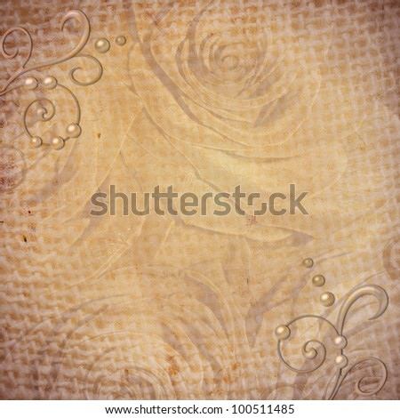 Abstract grunge textured background with roses for the cover design or photo album pages