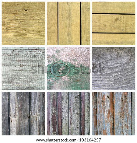 Collection of old wooden planks texture. Vintage background for design