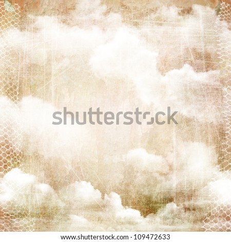 An abstract vintage texture background with clouds. Page to design photo books, album.