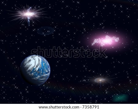 stock photo The star sky planet orbit The Universe