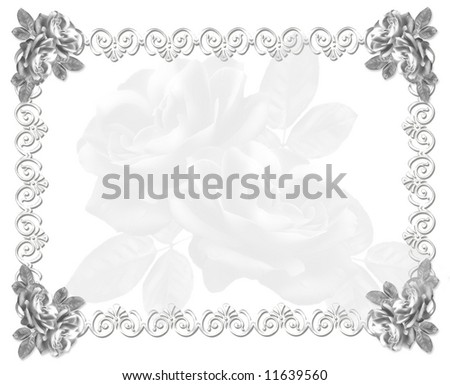 ROSES WEDDING INVITATION -  black-and-white