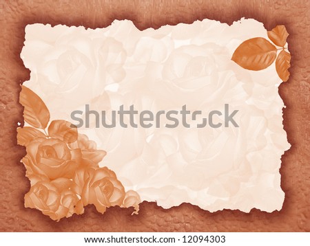 An element of design for a congratulatory background. Decorative ornament with roses.