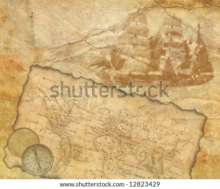 Background - old paper with decorative elements