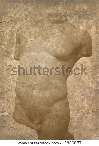 background image with interesting texture old paper and torso