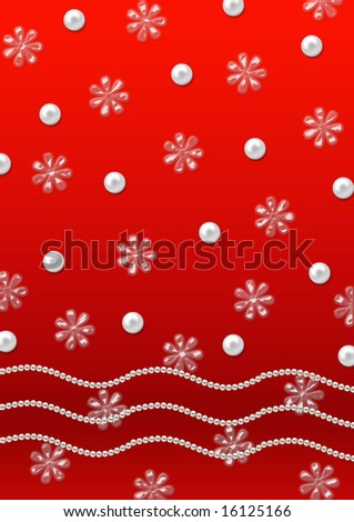 Abstract background with pearls and flowers