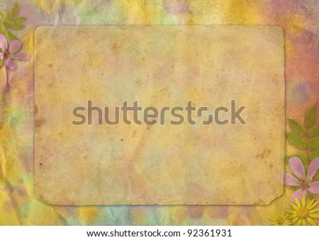 abstract pastel-colored paper background with the flowers for the design
