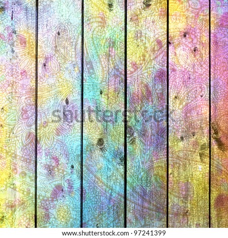 The background image for the design of picture books. Colorful wooden boards with texture Turkish cucumber